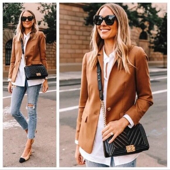 J. Crew Wool Blend Regent Blazer Suit Jacket Camel Brown Size 6 B0323 H13907 - Picture 12 of 12